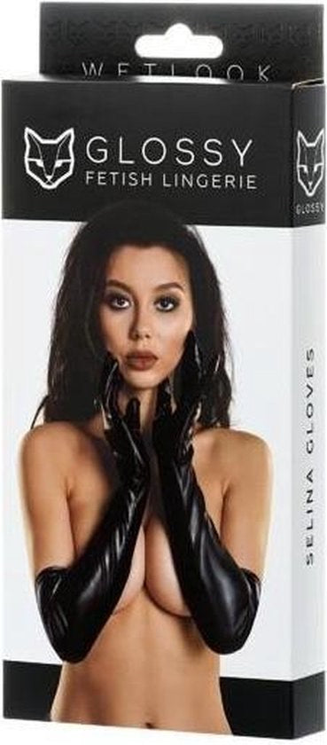 Glossy Erolanta Fekete Fényes Kesztyű