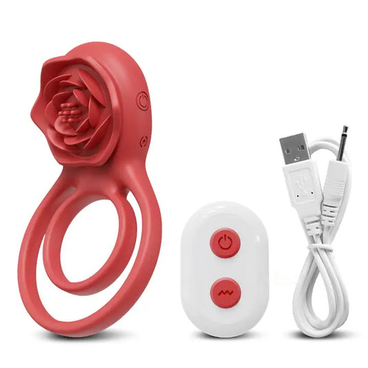Passion Labs Rosa Penis Ring & Clit Stim