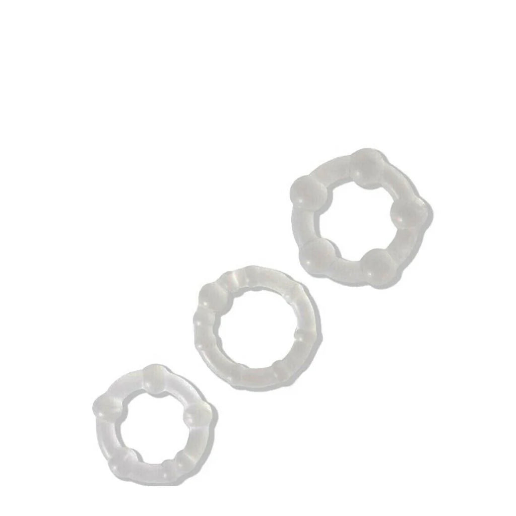 Power Plus cock Triple beaded ring set
